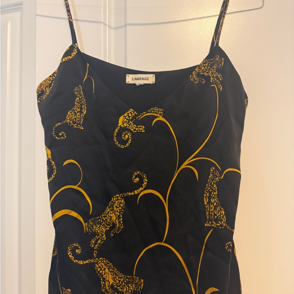 L'AGENCE Elegant Black and Gold Top